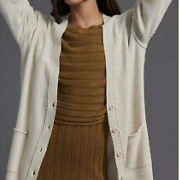 Anthropologie Pilcro Kelly Boyfriend 100% Cashmere Slouchy Cardigan Size S - Picture 5 of 15
